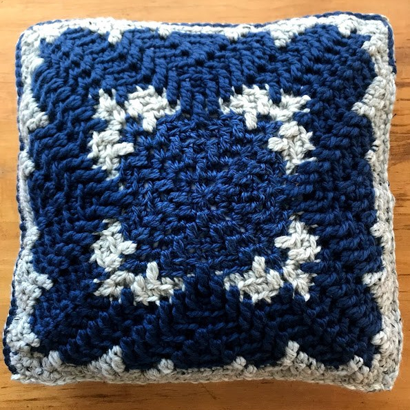 blue pillow back